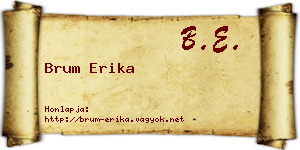Brum Erika névjegykártya